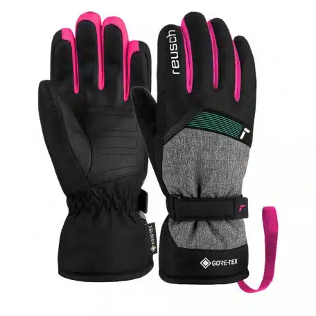 REUSCH – GUANTO JR FLASH GORE-TEX BLACK/METAL/PINK