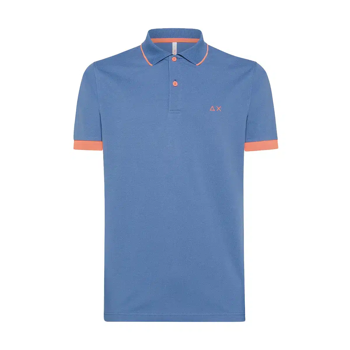 SUN68 – POLO SMALL STRIPES FLUO AVIO