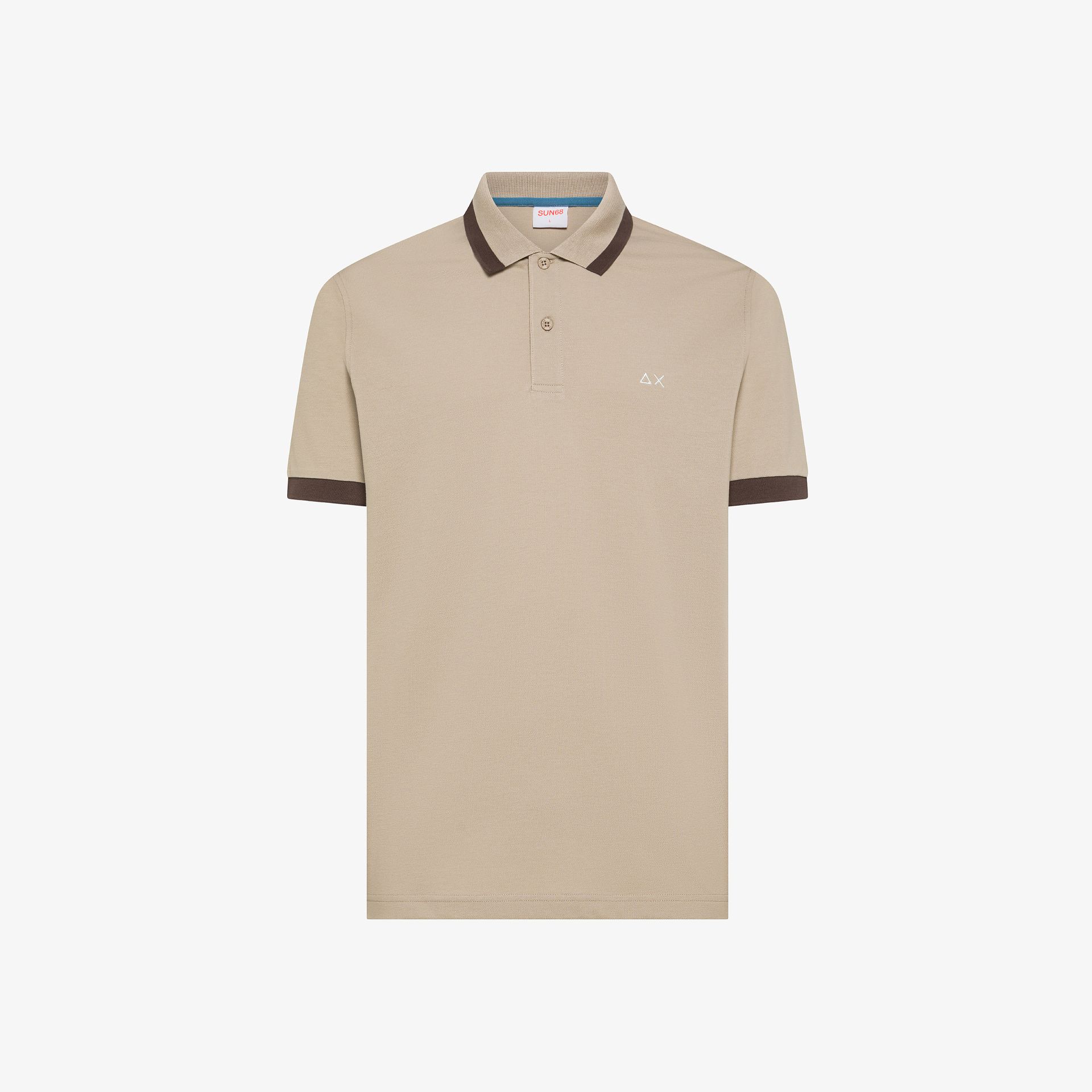 SUN68 – POLO BIG STRIPE ON COLLAR STONE