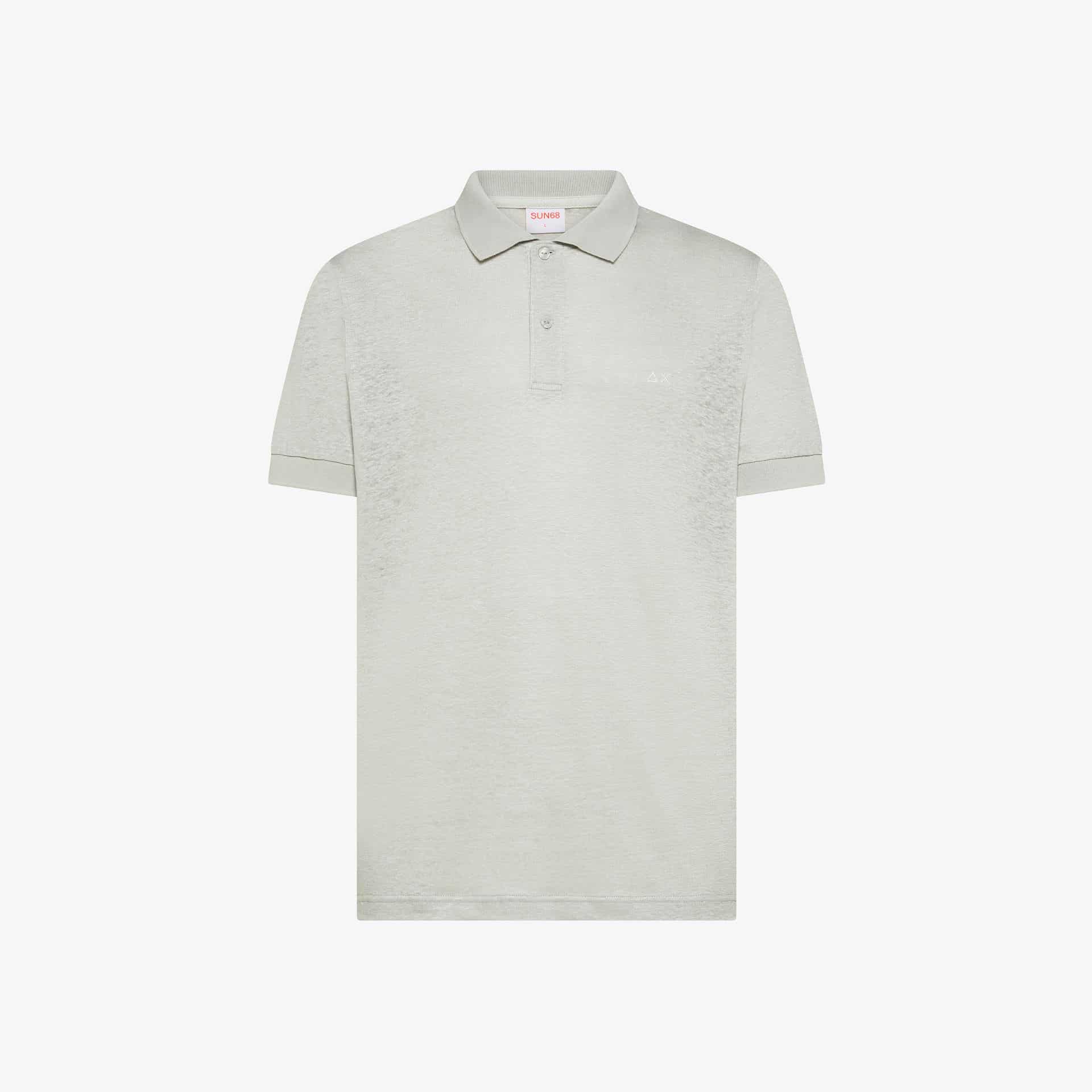 SUN68 – POLO JERSEY LINO GRIGIO CHIARO