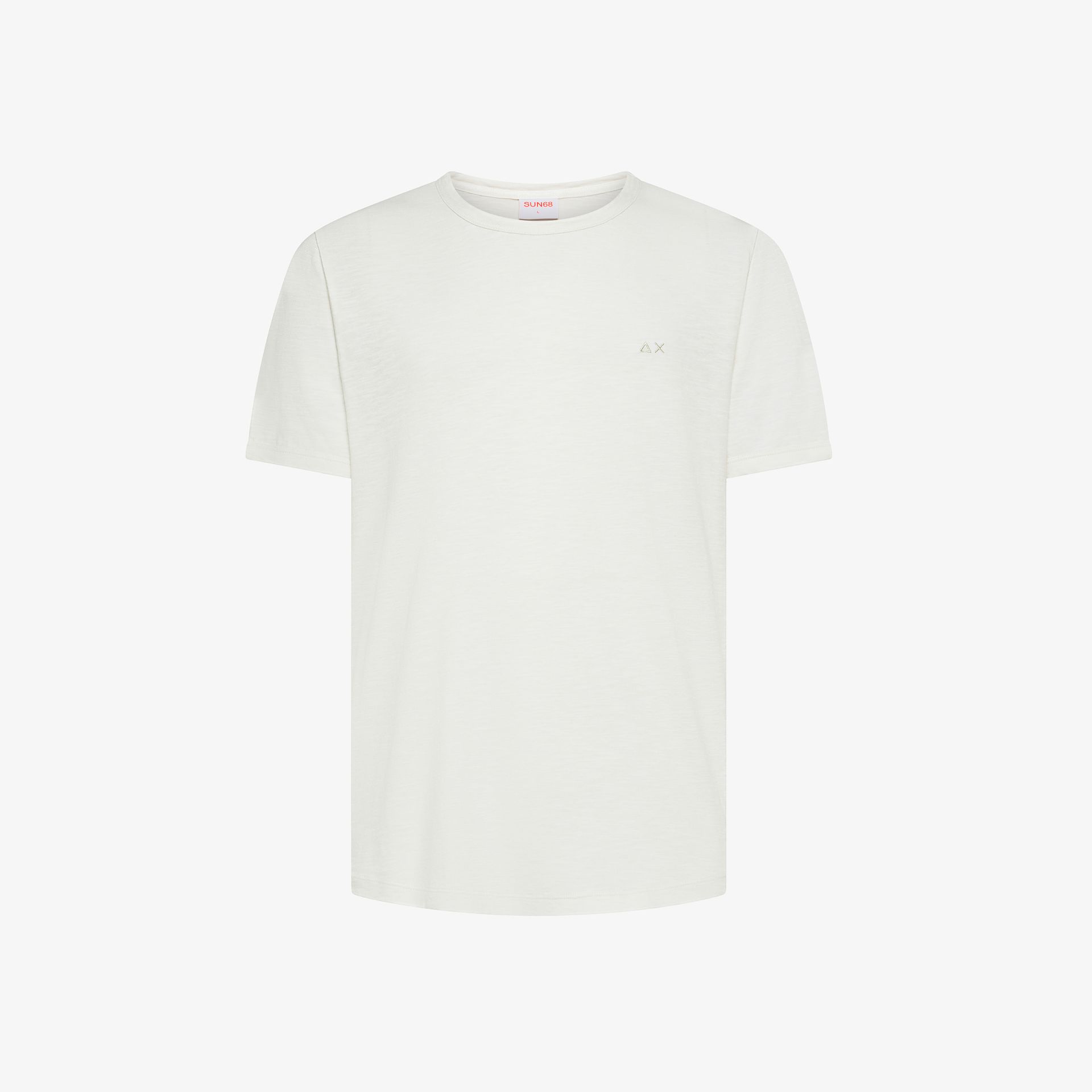 SUN68 – T-SHIRT SLUB BIANCO PANNA