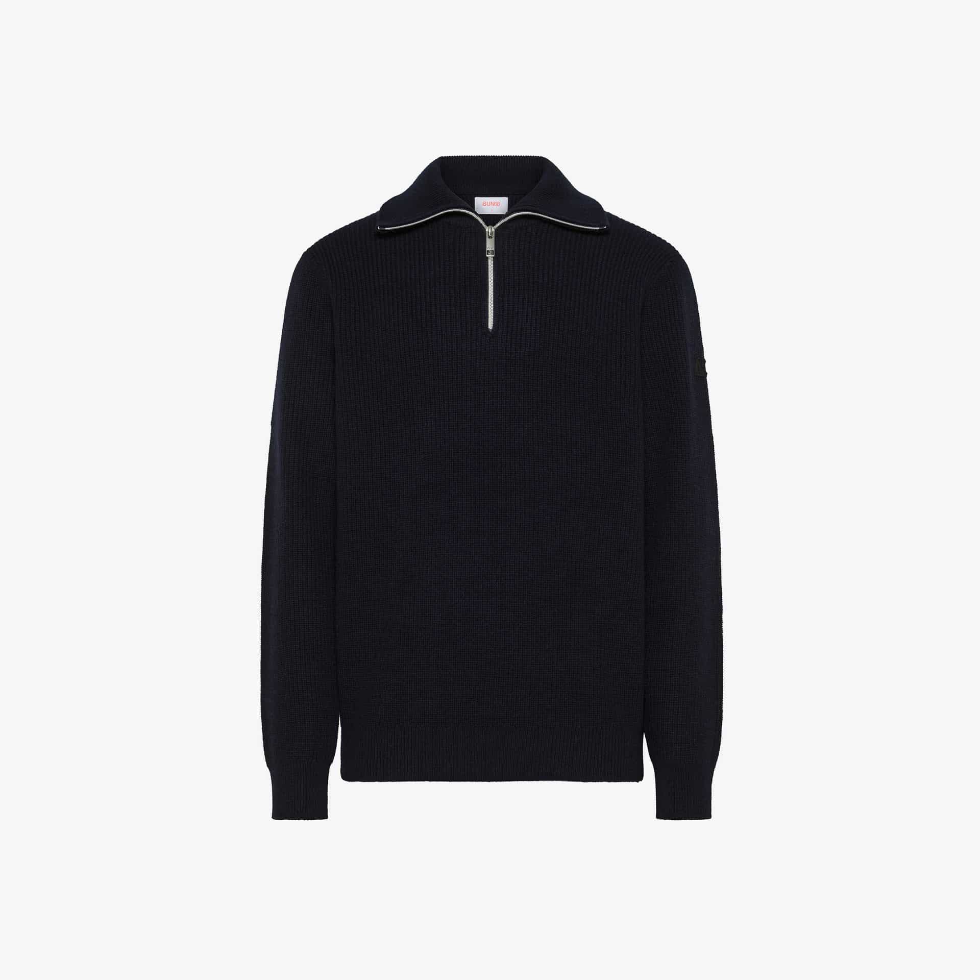 SUN68 – MAGLIA IN LANA E CASHMERE CON ZIP